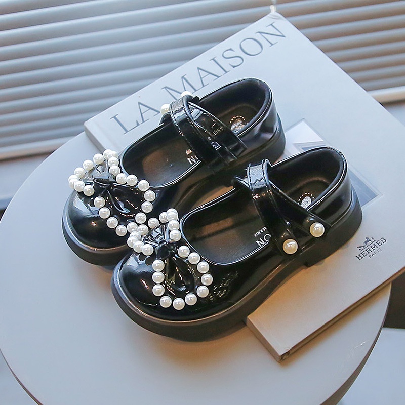 Giày Búp Bê Da Phối Nơ Xinh Xắn Theo Phong Cách Mùa Thu Hàn Quốc 2022 Dành Cho Bé Gái