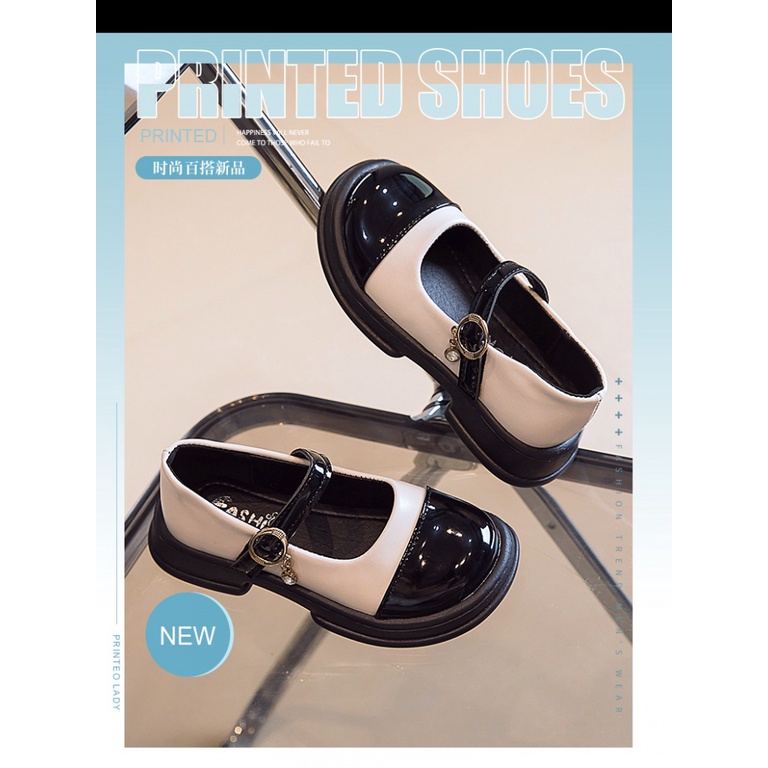 Giày Búp Bê Da Bóng Đế Mềm Kiểu Công Chúa Anh Quốc Thời Trang Xuân Thu 2022 Cho Bé Gái