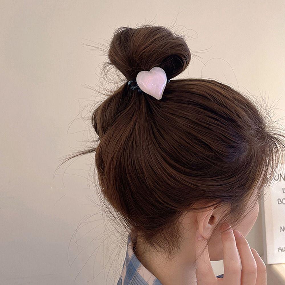 CABEZA Dây Buộc Tóc Đuôi Ngựa Cao Su Co Giãn Hình Trái Tim Phong Cách Hàn Quốc Hàng Mới