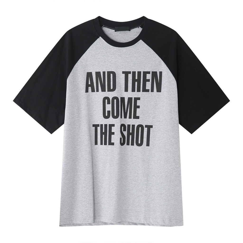 Áo phông cổ tròn MT raglan TheShot, thun ngắn tay Unisex in chữ tối giản phong cách streetstyle Hàn Quốc - GATE6 - 4970