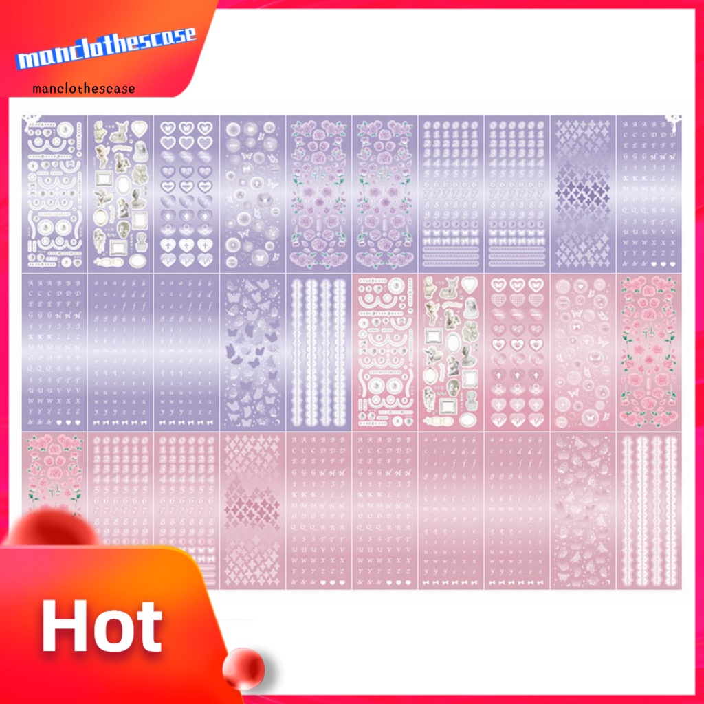 Set 30 Miếng Dán Trang Trí Sổ Tay Hình Chữ Cái Và Số Phong Cách Hàn Quốc