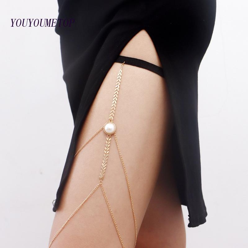 Chuỗi Dây Đeo Chân Co Giãn Đính Ngọc Trai Thanh Lịch Cho Nữ