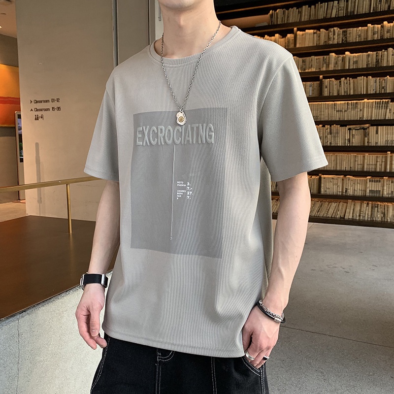 Áo Thun Tay Ngắn Dáng Rộng Phong Cách Thời Trang Hàn Quốc Cho Nam Giới