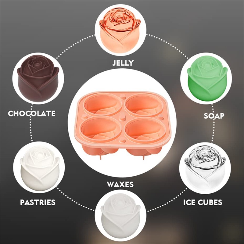 Khuôn Làm Đá Chất Liệu Silicone Chất Lượng Cao DIY An Toàn Chống Rò Rỉ Dễ Tháo Gỡ