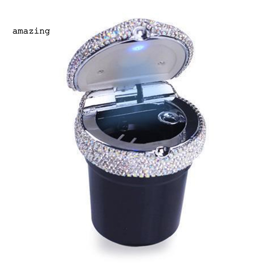 Thùng Đựng Rác Có Nắp Chống Rò Rỉ Đính Đá Trang Trí Nội Thất Xe Hơi