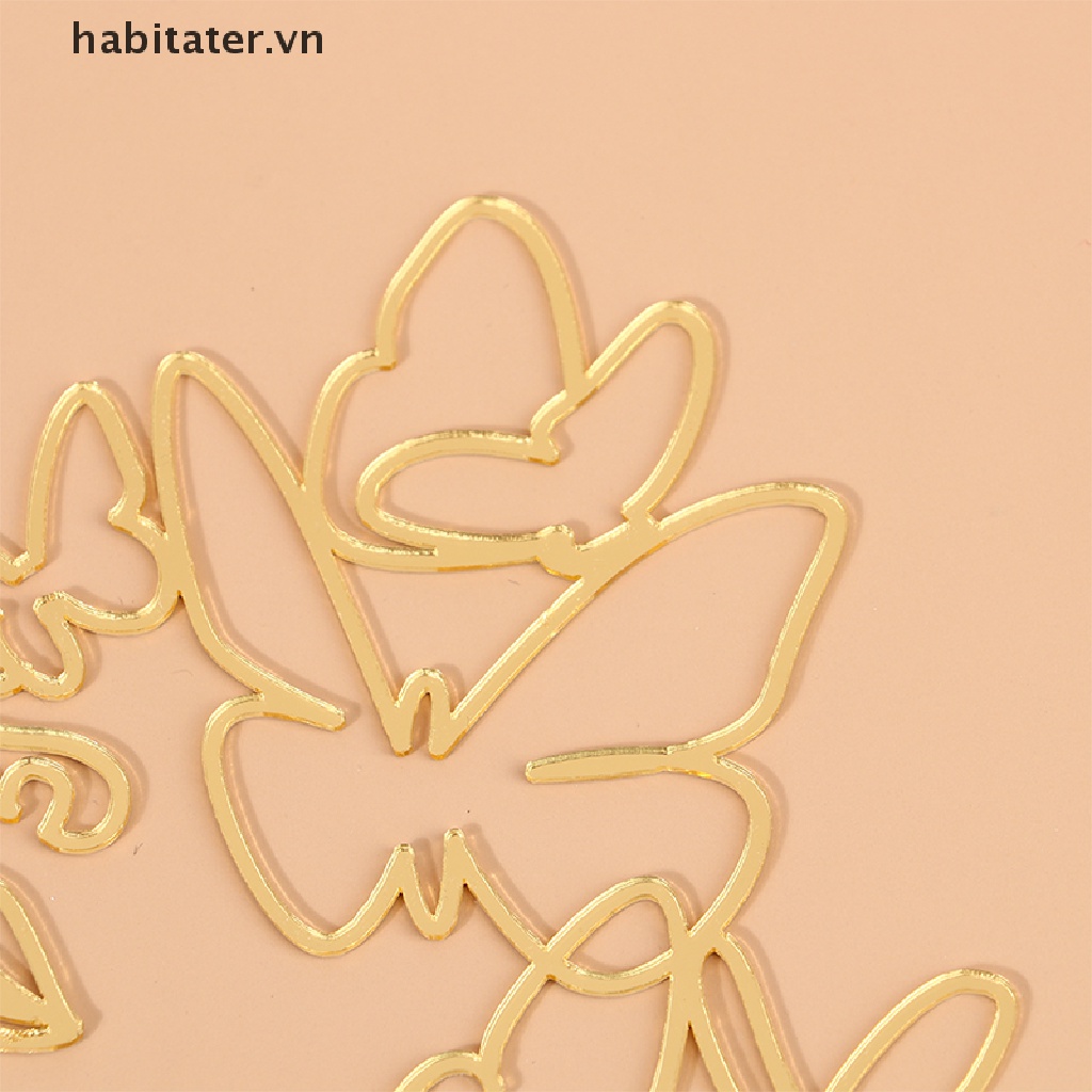 Que Cắm Trang Trí Bánh Kem Bằng Acrylic Họa Tiết Đường Kẻ Trừu Tượng Đơn Giản Dành Cho Tiệc