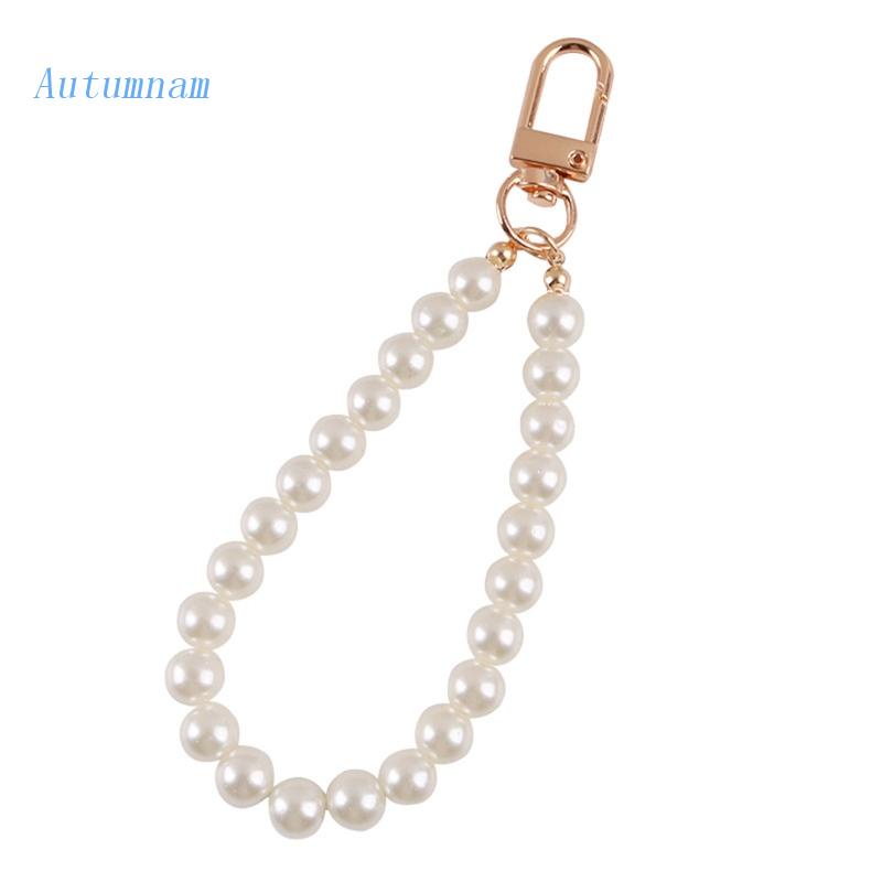 Vỏ Bảo Vệ Hộp Sạc Tai Nghe Có Móc Khóa Đính Ngọc Trai Phong Cách Retro