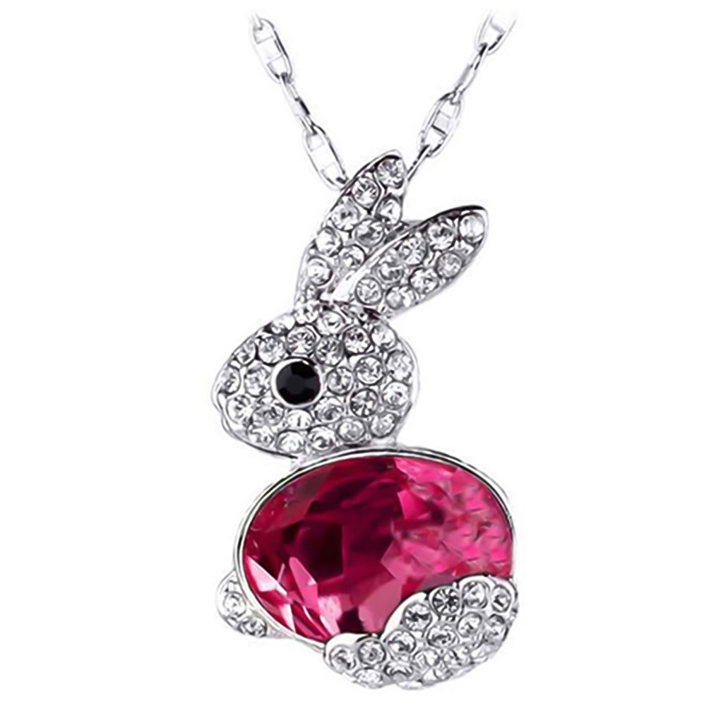 Vòng cổ Hợp Kim Trang Trí Mặt Hình Thỏ Con Đính Đá Thời Trang Cho Nữ