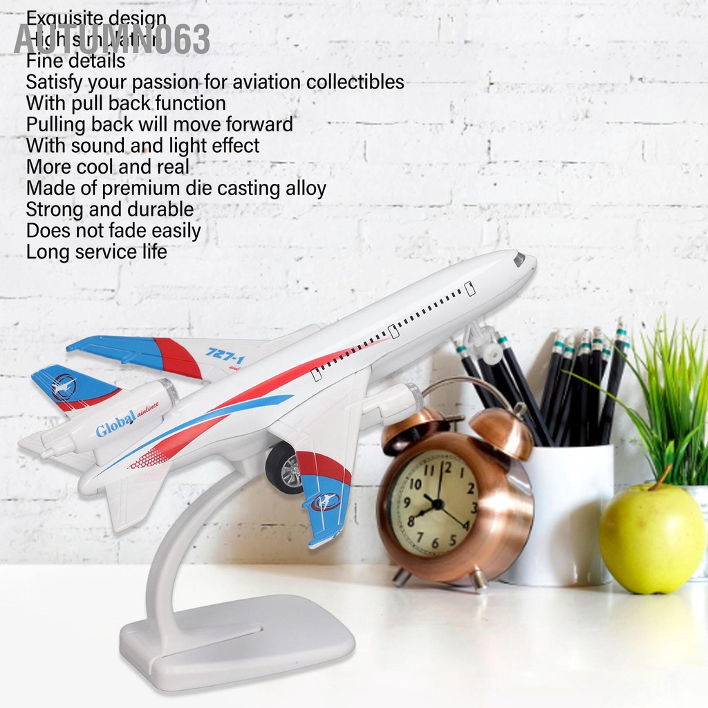 Autumn063 Mô Hình Máy Bay Phỏng Kéo Lại Chức Năng Âm Thanh Và Đèn Hợp Kim Diecast Đồ Chơi Cho Bộ Sưu Tập Quà Tặng