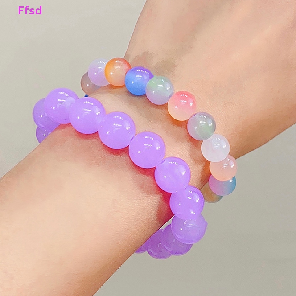 {Ffsd} Vòng Tay Chuỗi Hạt Đá Ngọc Bích Màu Sắc Cầu Nguyện May Mắn Cho Nam Và Nữ