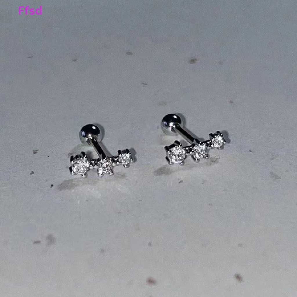 1 Đôi Khuyên Tai Đính Đá Zircon Hình Ngôi Sao Thời Trang Cho Nữ