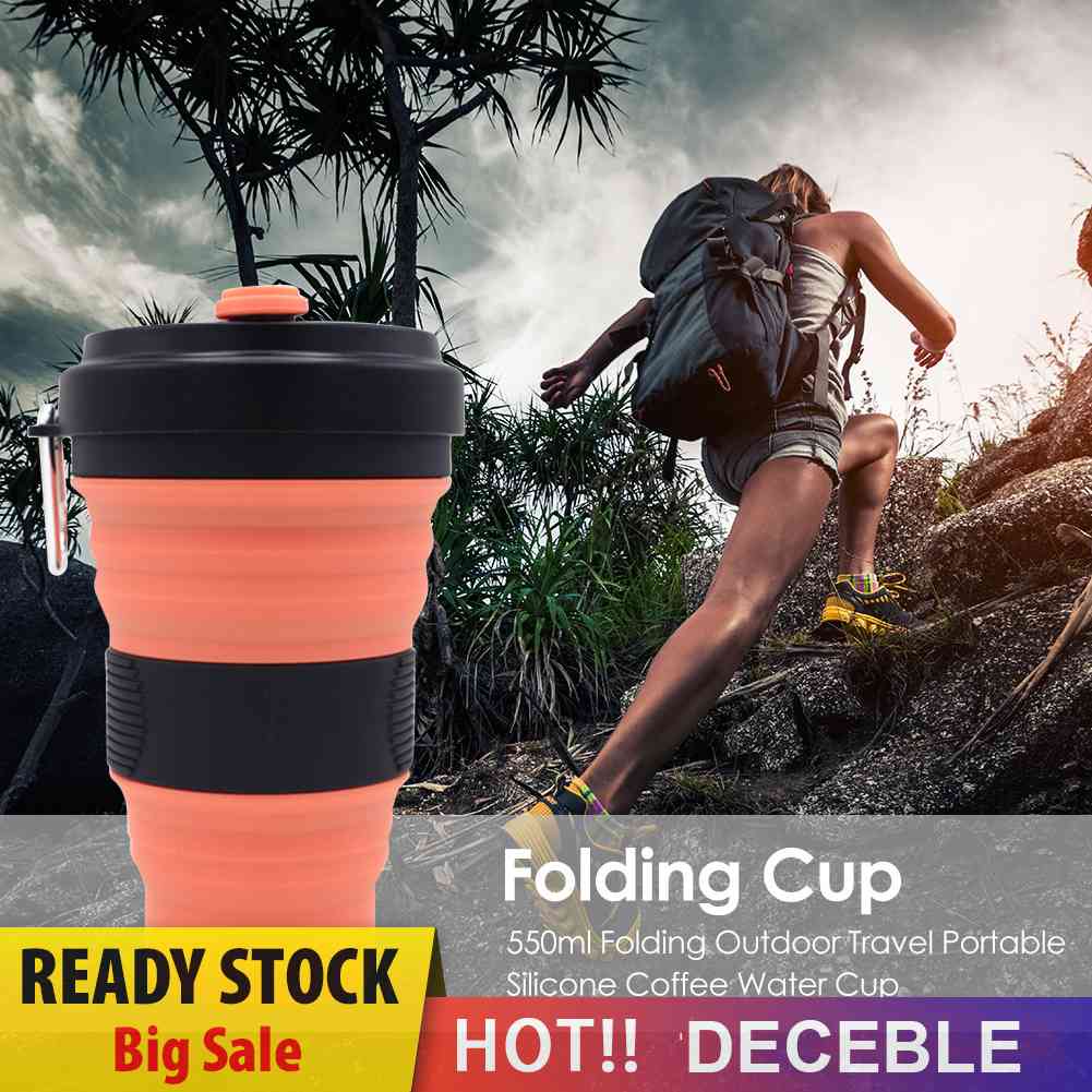 Cốc Uống Nước Silicone 550ml Có Thể Gấp Gọn Tiện Dụng
