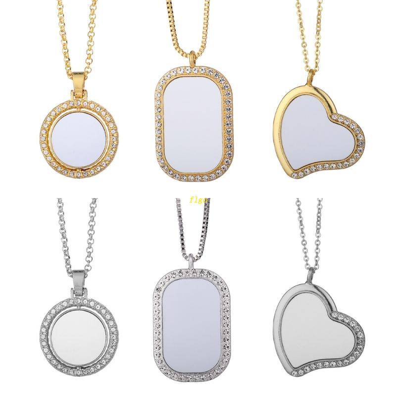 Flgo Vòng cổ Mặt Hình Tròn / Chữ Nhật / Trái Tim Kèm Đĩa Thăng Hoa