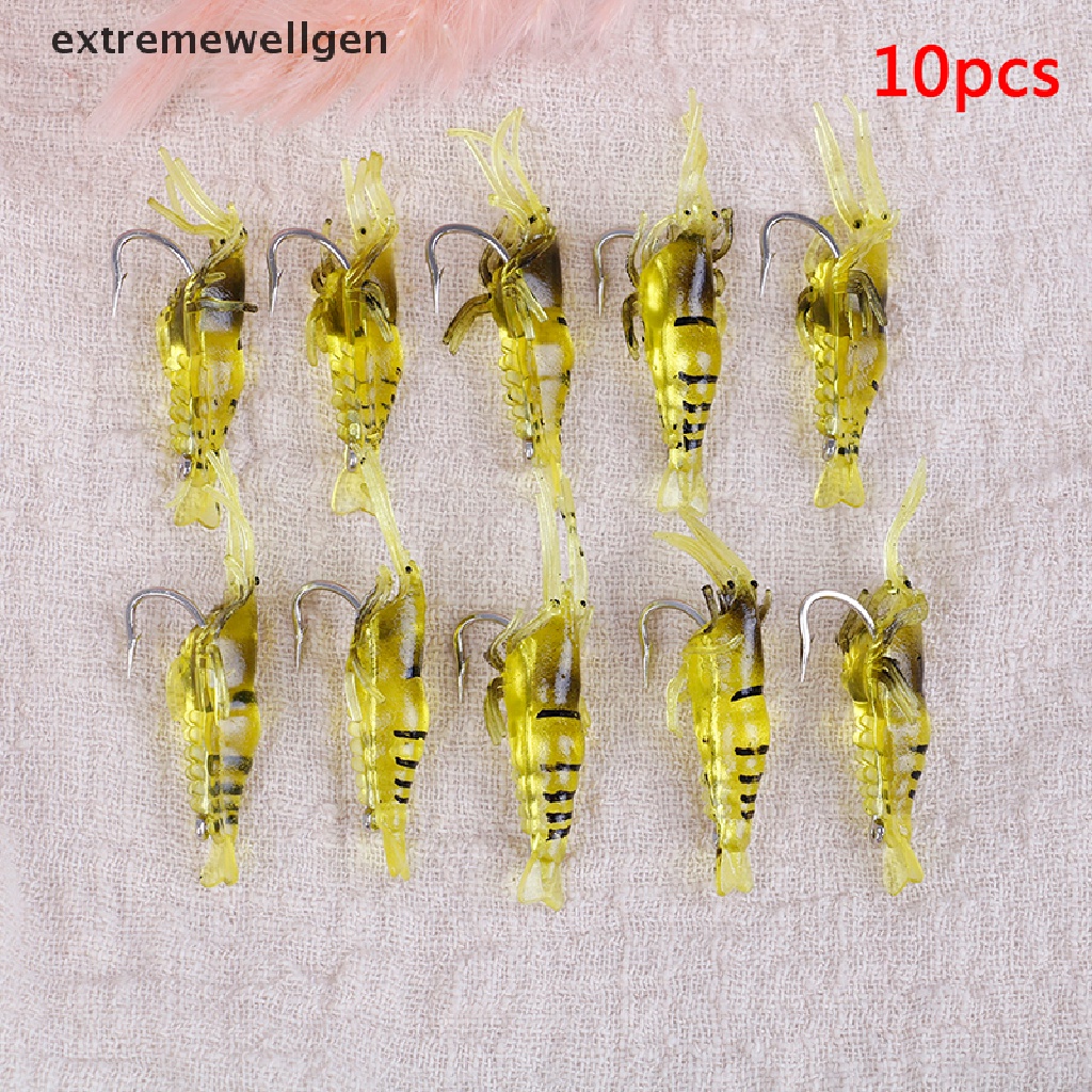 Set 10 Mồi Câu Cá Giả Hình Tôm Mềm Mại Phụ Kiện Chuyên Dụng Dành Cho Llff