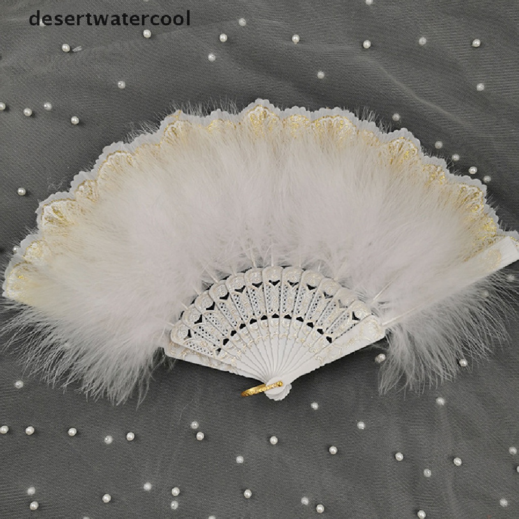 Quạt Xếp Phối Lông Vũ Phong Cách Gothic Lolita