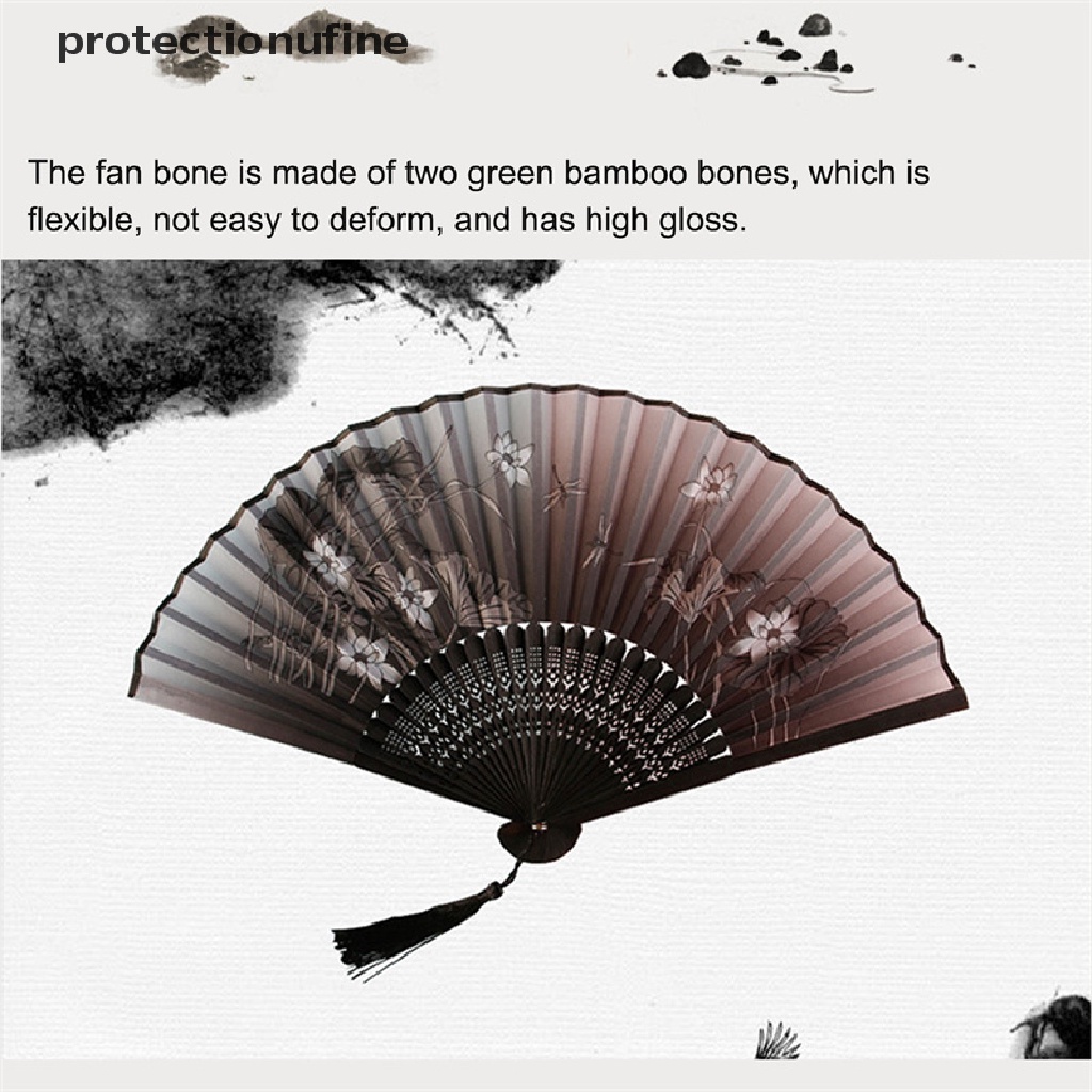 Quạt Xếp Bằng Lụa Kiểu Trung Hoa Cổ Điển Dùng Trang Trí Nhà Cửa PR3VN