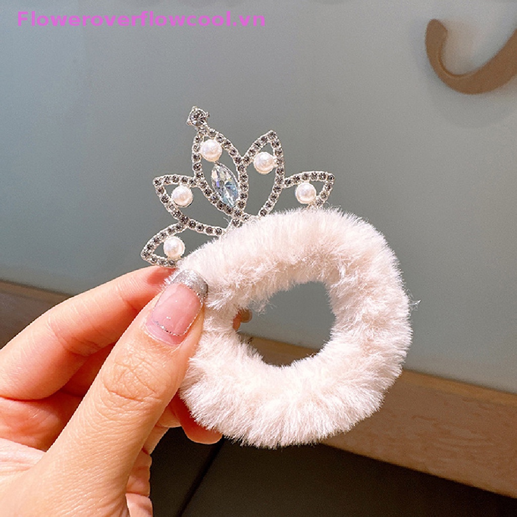 Fofc Băng Đô Cài Tóc Co Giãn Hình Vương Miện Công Chúa Đính Ngọc Trai Thời Trang Mới Cho Bé Gái