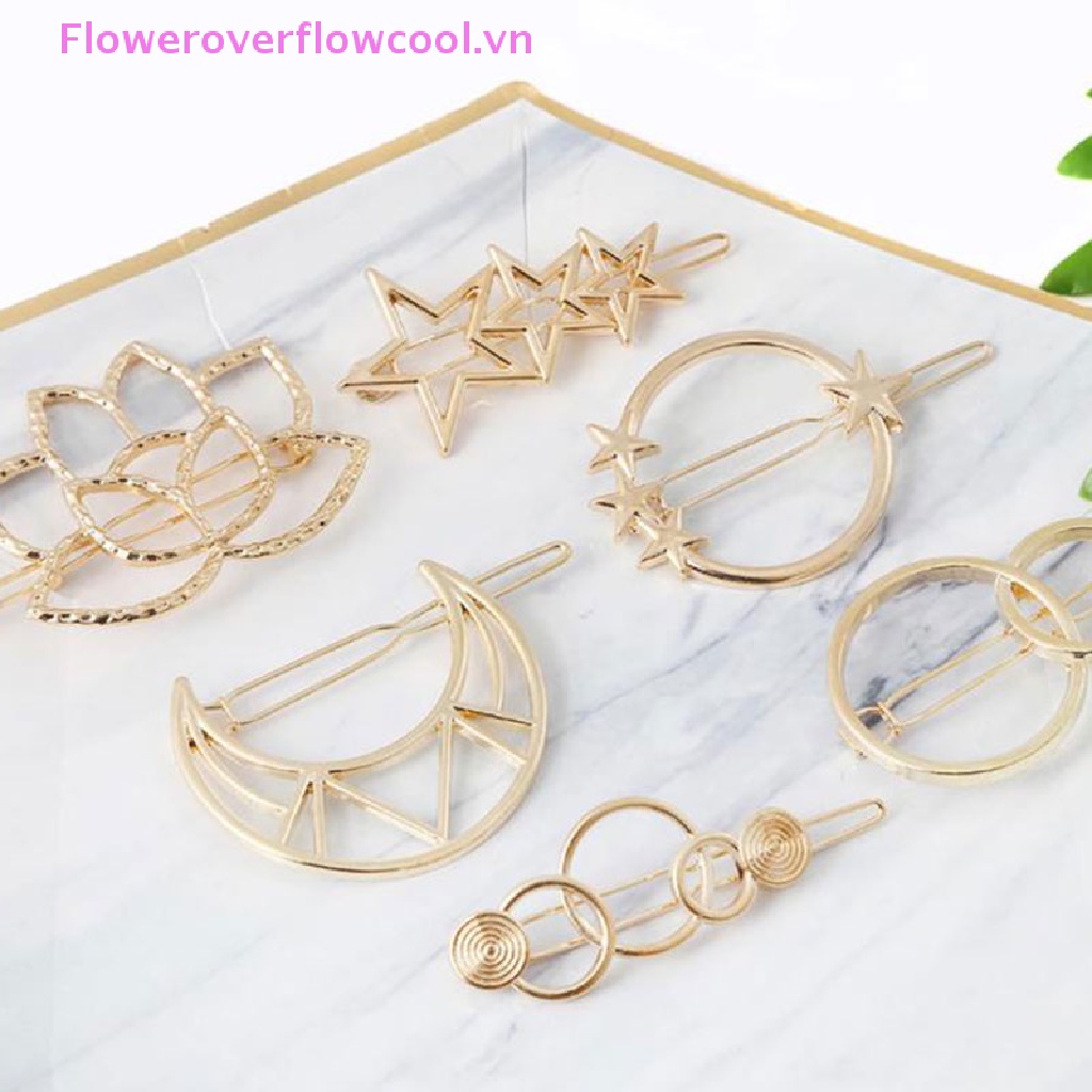 Kẹp Tóc Kim Loại Thiết Kế Hình Học Thời Trang Cho Nữ