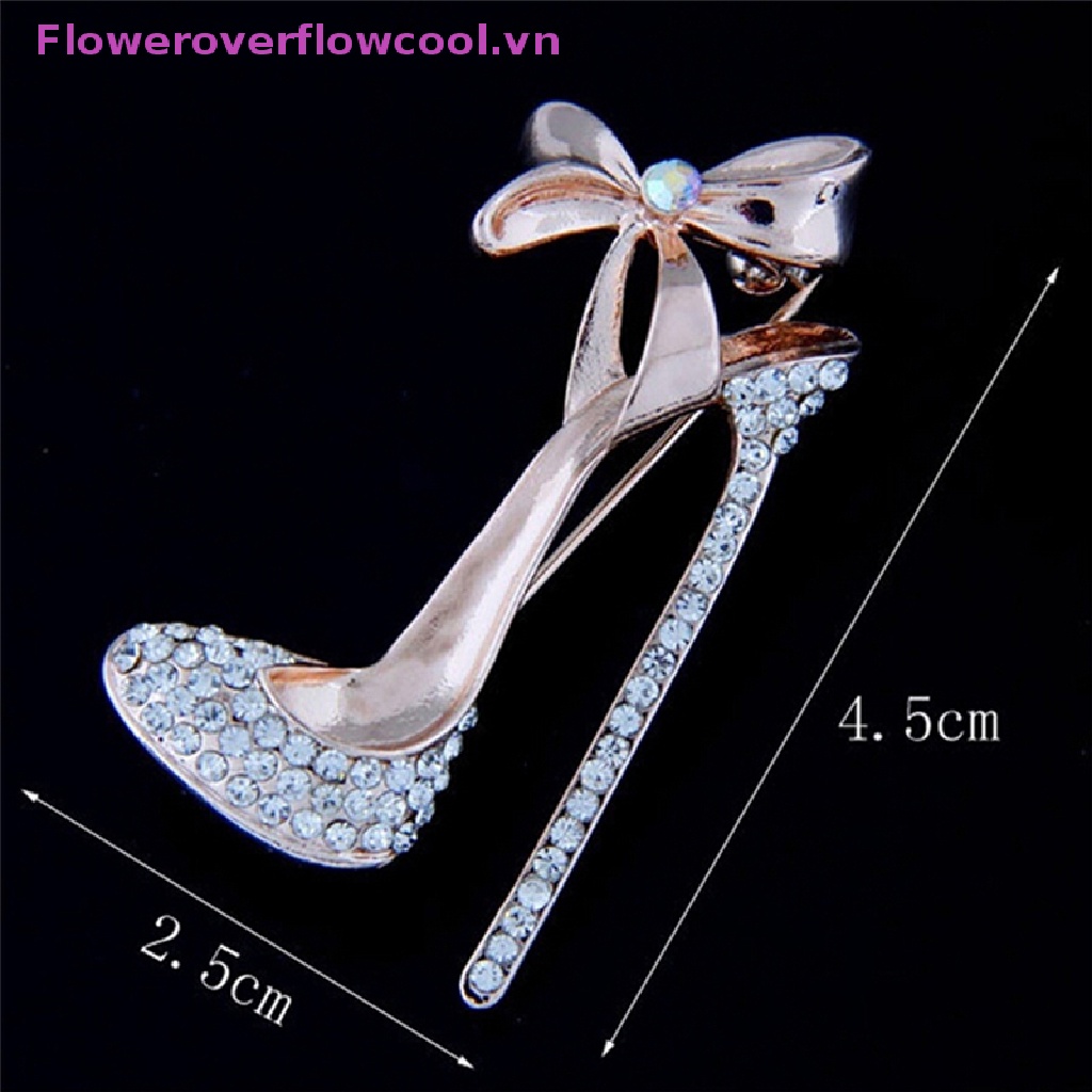 Ghim Cài Áo Hình Giày Cao Gót Đính Đá Pha Lê