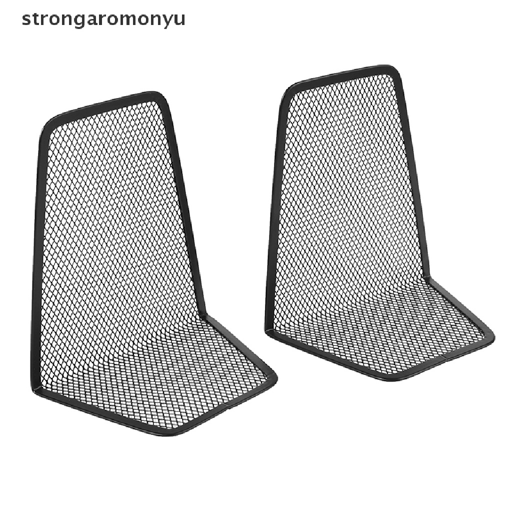 1 Cặp Giá Đỡ Sách Bằng Kim Loại Dạng Lưới Màu Đen Để Bàn