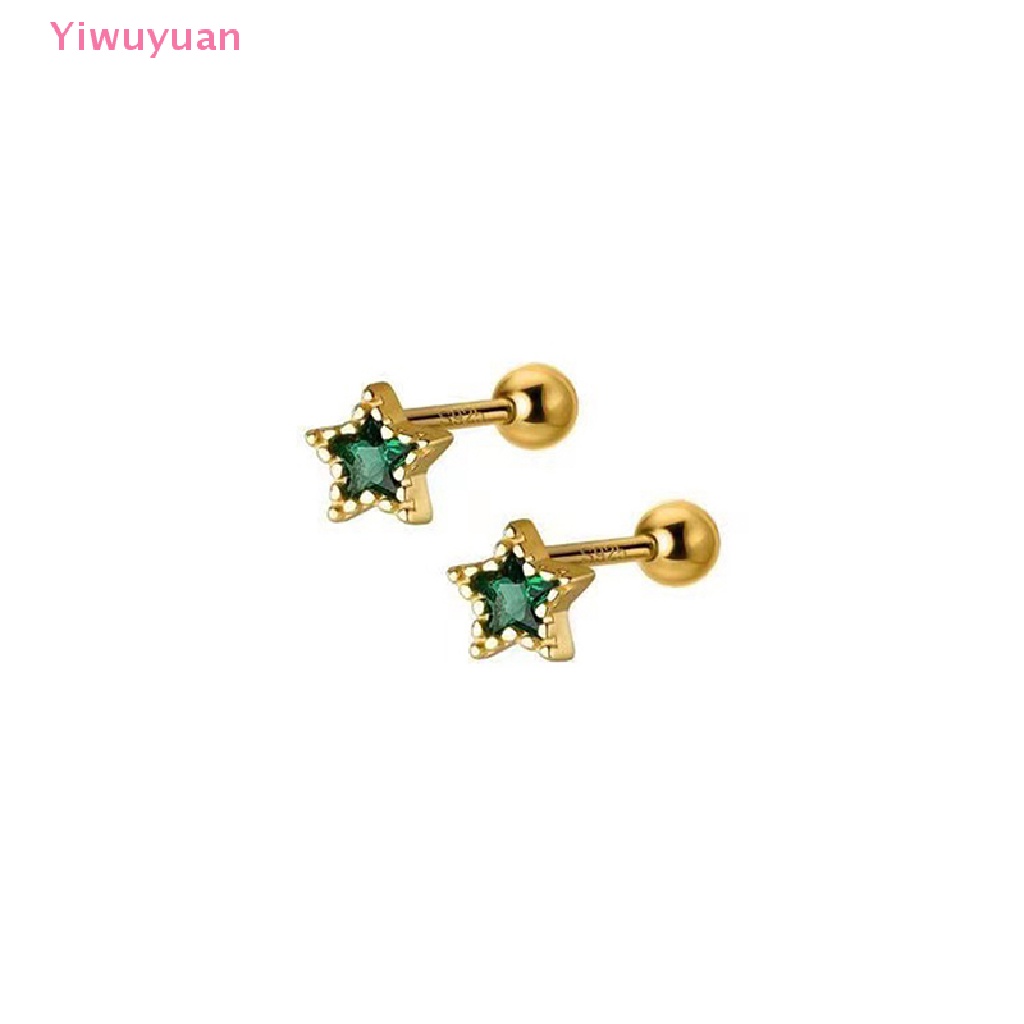 1 Đôi Khuyên Tai Đính Đá Zircon Hình Ngôi Sao Thời Trang Mới