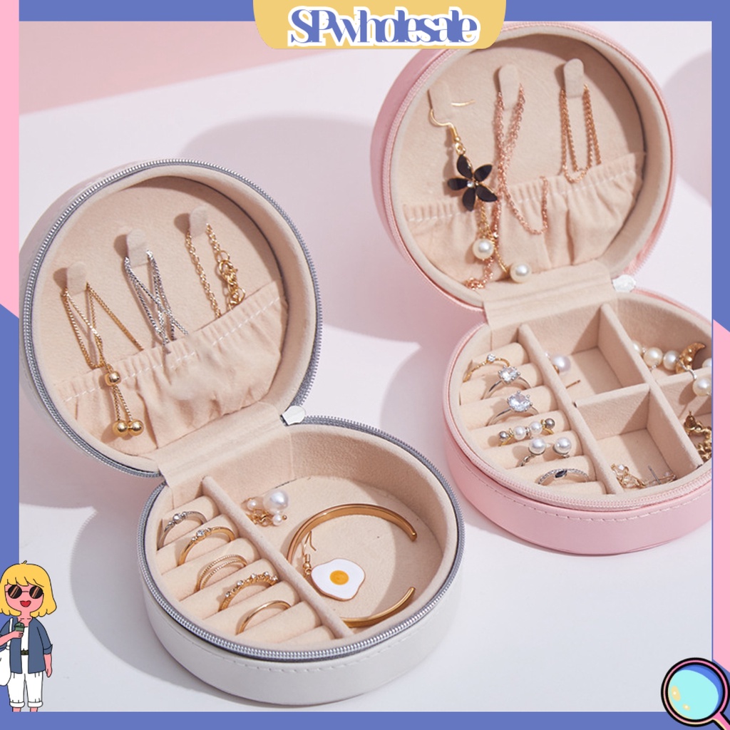&lt;SPwholesale&gt; Hộp Tròn Đựng Trang Sức Chống Thấm Nước Có Móc Treo Tiện Dụng