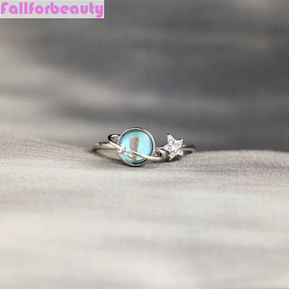 Nhẫn Hở Hình Mặt Trăng Ngôi Sao Có Thể Xoay Được Làm Quà Tặng Valentine Phong Cách Hàn Quốc