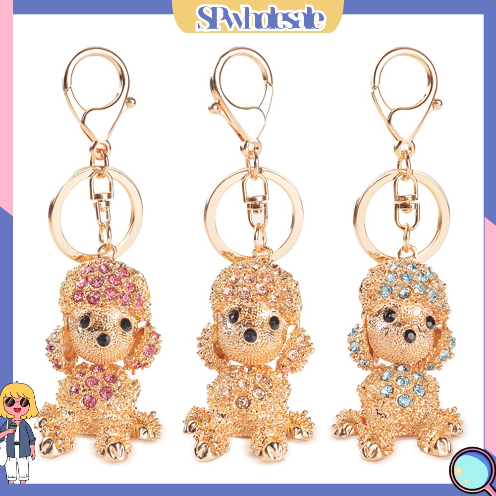 <SPwholesale> Móc Khóa Hình Cún Poodle Đính Đá Dễ Thương