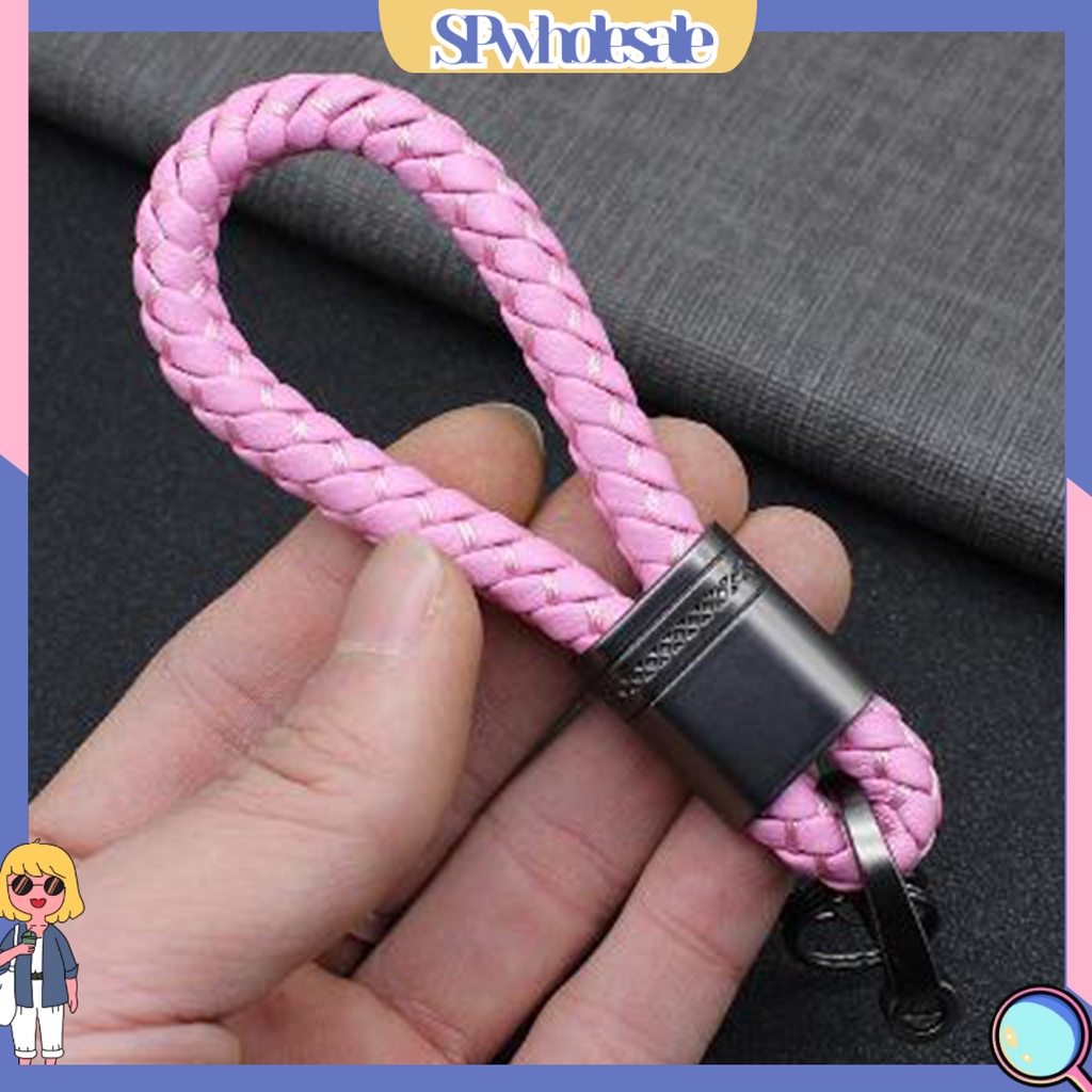 <SPwholesale> Móc Chìa Khóa Giả Da Bện Sợi Hợp Kim Thời Trang Cho Nam Nữ