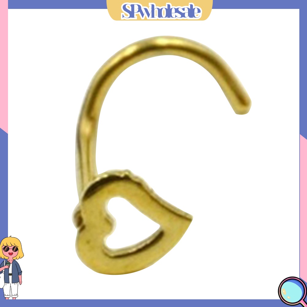 &lt;SPwholesale&gt; 1 Khuyên Mũi Bằng Thép Không Gỉ Hình Trái Tim Thời Trang