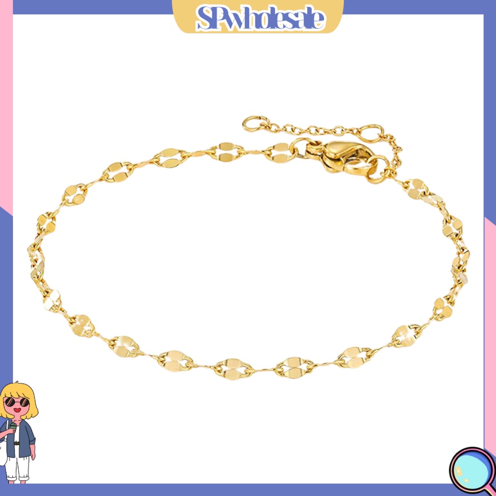 &lt;SPwholesale&gt; 1 Lắc Chân Dạng Chuỗi Dài Bằng Thép Không Gỉ Chống Dị Ứng Có Thể Điều Chỉnh