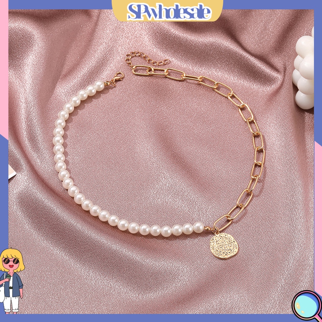 &lt;SPwholesale&gt; Vòng cổ Chuỗi Hạt Ngọc Trai Giả Sáng Không Phai Màu Phong Cách Retro Thời Trang Trang Sức