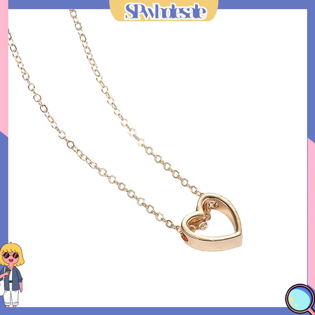 &lt;SPwholesale&gt; Vòng cổ Mặt Hình Trái Tim Màu Sáng Thời Trang Dành Cho Nữ