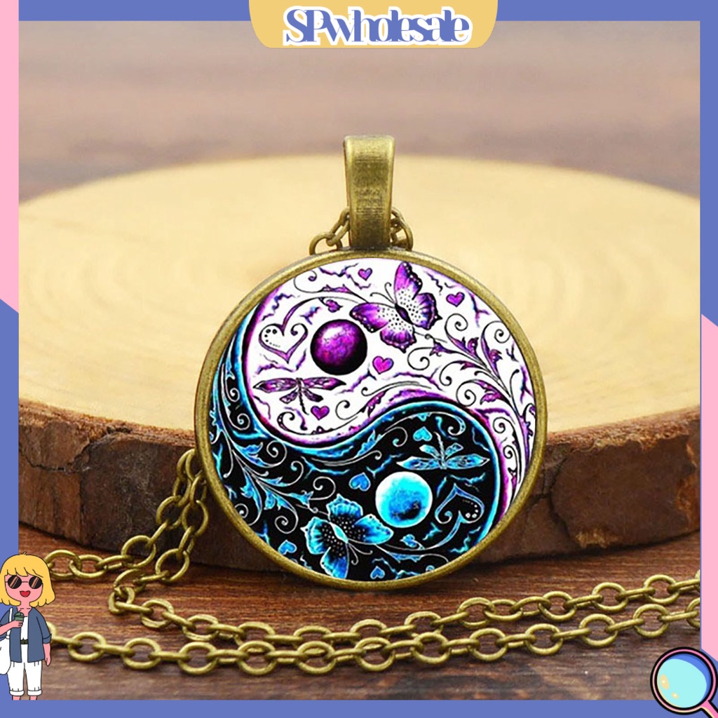 &lt;SPwholesale&gt; Vòng cổ Hai Tông Màu Mặt Hình Bướm / Thái Cực Quyền Phong Cách Trung Hoa Thời Trang Cho Halloween