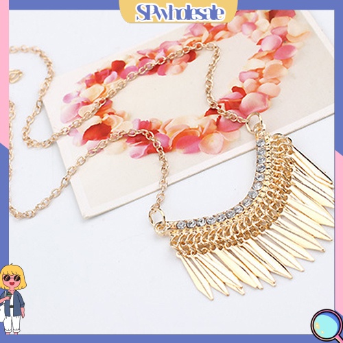 &lt;SPwholesale&gt; Vòng Cổ Choker Dài Tua Rua Đính Đá Thời Trang Dự Tiệc Dành Cho Nữ