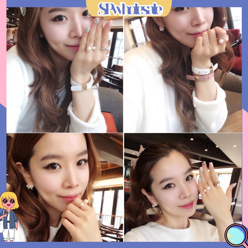 <SPwholesale> Nhẫn Hở Hai Đầu Đính Ngọc Trai Nhân Tạo Bằng Hợp Kim Thời Trang Cho Nữ