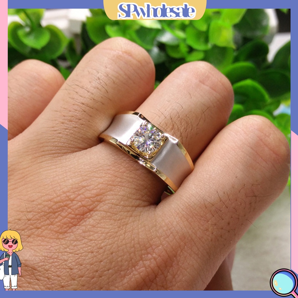 <SPwholesale> Nhẫn Bản Rộng Đính Đá Thời Trang Cho Nam