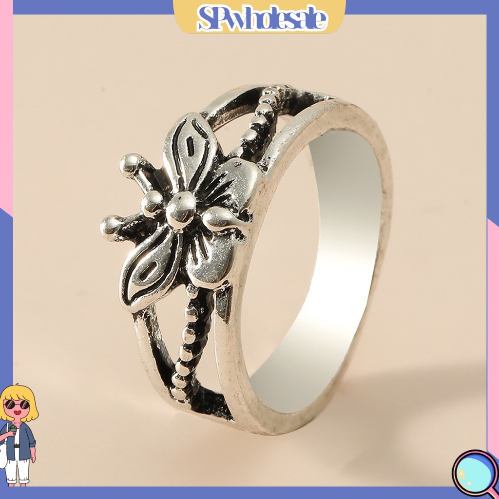 &lt;SPwholesale&gt; Nhẫn Bạc Hình Cánh Bướm Phong Cách Retro &lt; SPwholesale &gt;