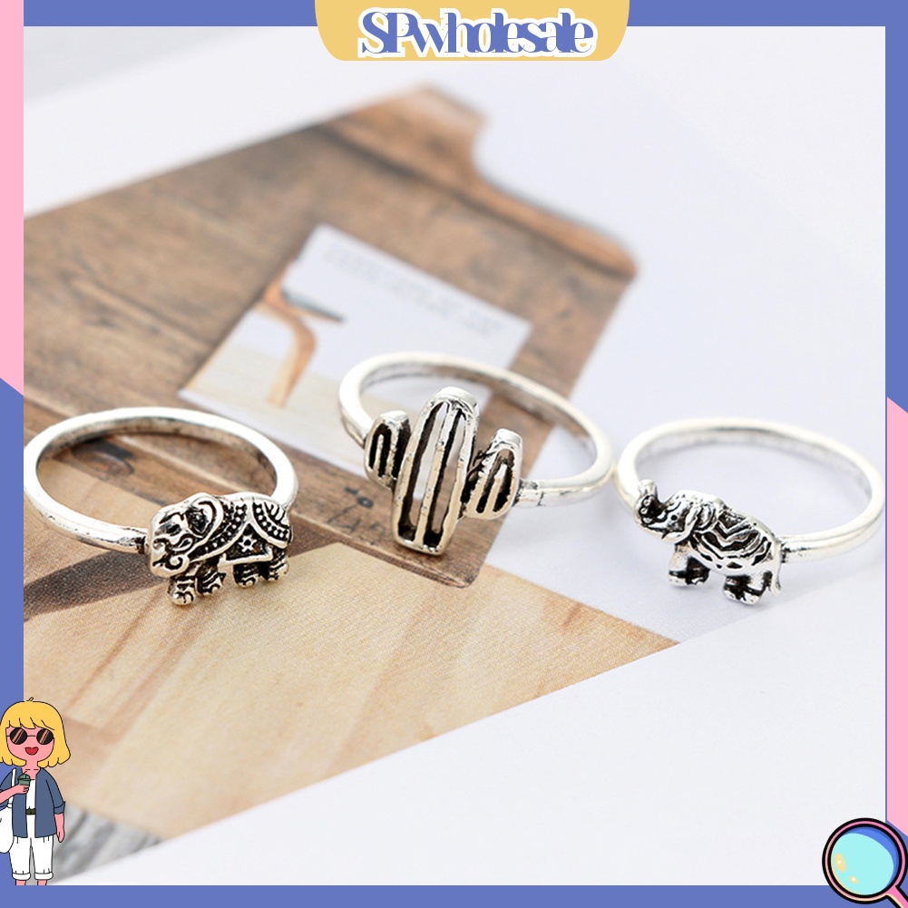 &lt;SPwholesale&gt; Bộ 12 Nhẫn Đeo Đốt Tay Phong Cách Vintage Xinh Xắn