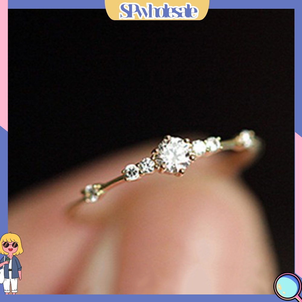 &lt;SPwholesale&gt; Nhẫn Đính Hôn Đính Đá Thời Trang Dành Cho Nữ