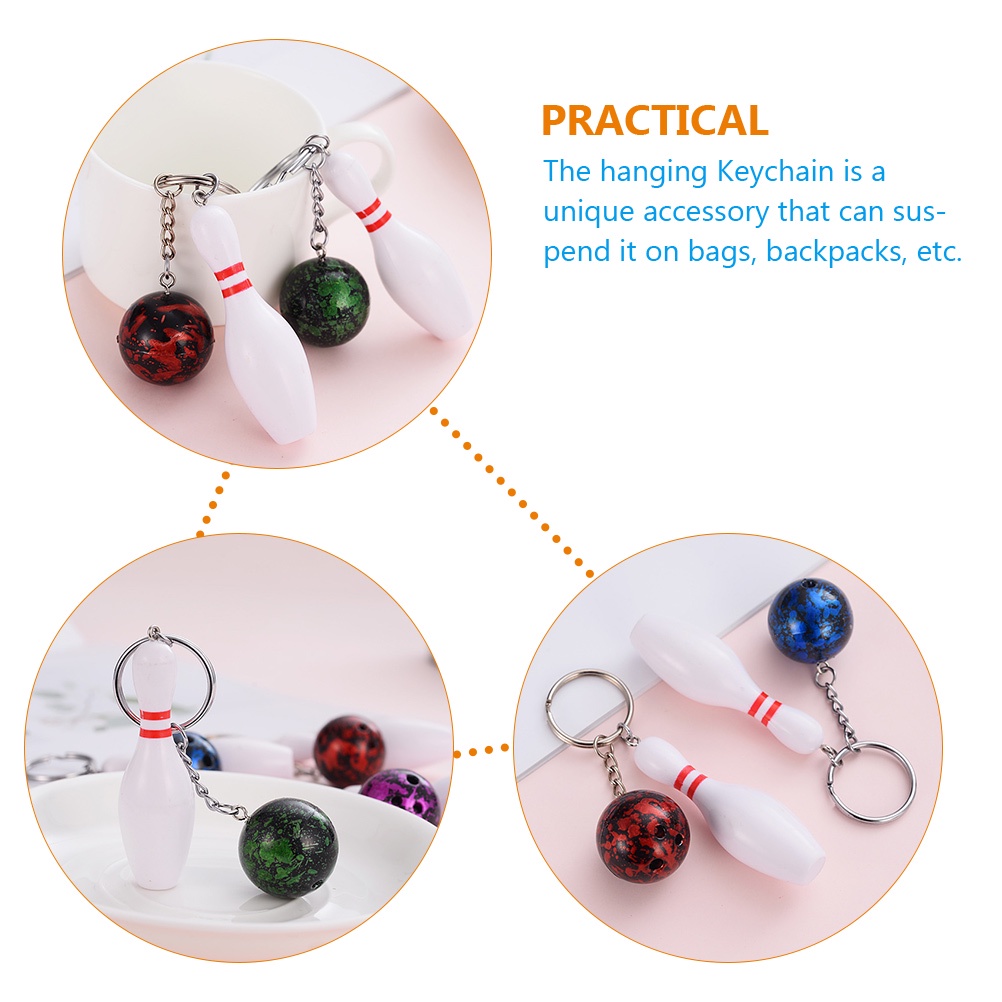 Set 4 Móc Khóa Hình Bowling Dễ Thương Cho Bé