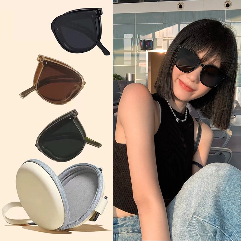Kính Mát Phân Cực Mặt Vuông Dạng Gập Phong Cách Vintage Cho Nam Nữ