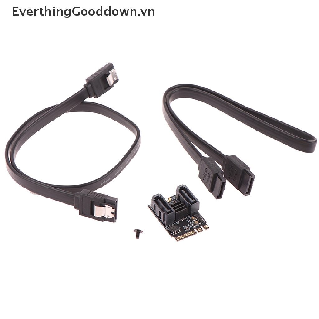 Everthinggooddown 1 Bộ Thẻ Mở Rộng M2 Sang SATA 3.0 Kèm Cáp Chìa Khóa A + E WIFI