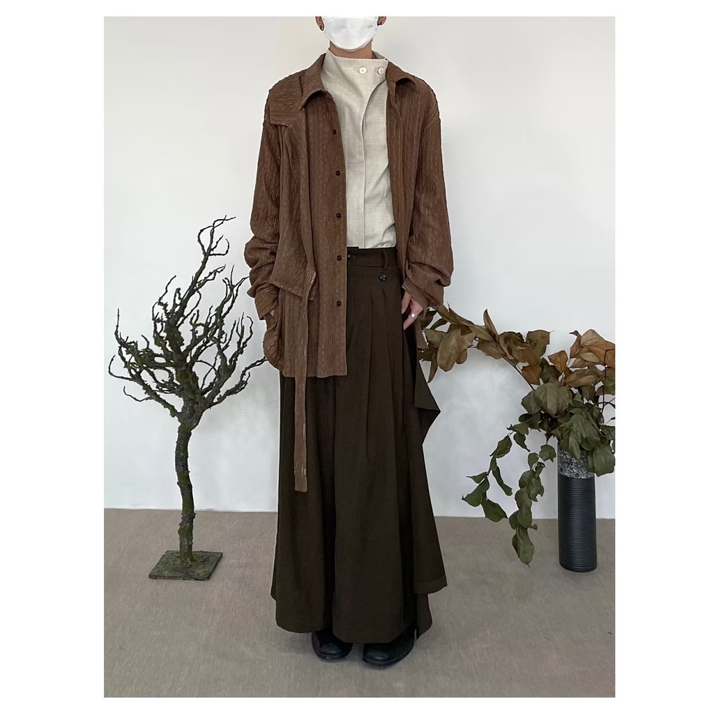 Áo Sơ Mi Tay Dài Dáng Rộng Màu Sắc Đơn Giản Thời Trang Cao Cấp Cho Nam