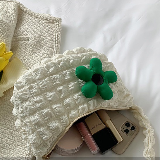 Carlyning style cozy soft M Túi Xách Đeo Vai Vải Cotton Cỡ Lớn Họa Tiết Hình Thoi Thời Trang Cho Nữ