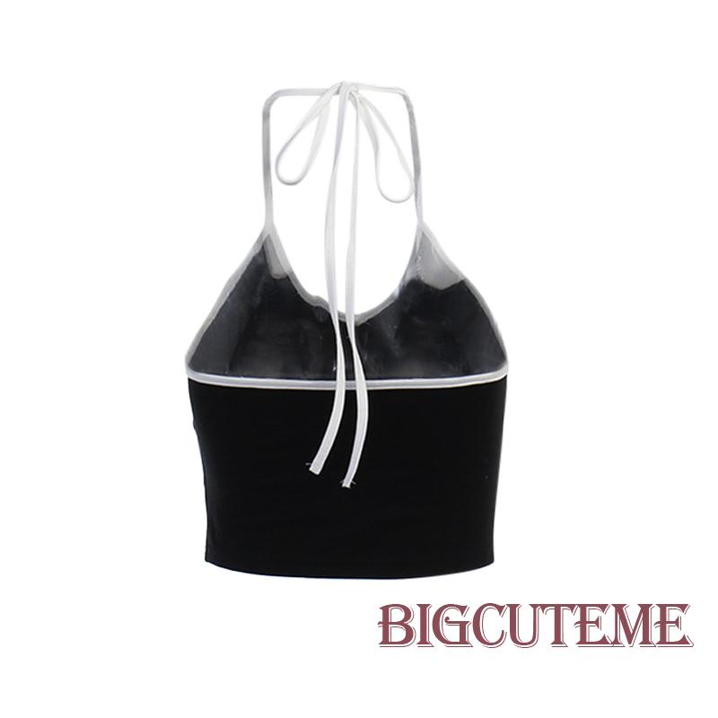 [] Áo Sát Nách Hở Lưng In Chữ Thời Trang Mùa Hè Cho Nữ Đi Tiệc Màu Đen