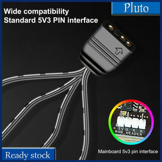 Mới Dây Cáp Nối Dài Bo Mạch Chủ Argb 5v 3 Chấu 1 Sang 4 33.5cm Có Bảo Vệ Bàn