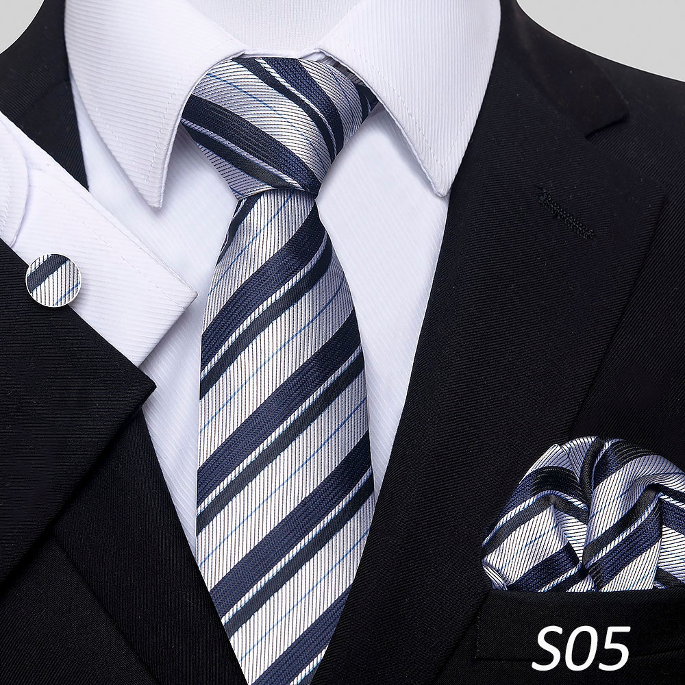 Cà Vạt Màu Trơn Sọc Ca Rô Thời Trang Âu Mỹ Cá Tính Cho Nam