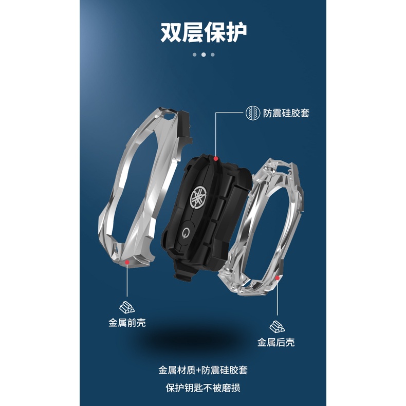 Vỏ Bọc Chìa Khóa Bằng Hợp Kim Kẽm + Silica Gel 2 Nút Cho Xe YAMAHA Motor Aerox 155 NVX155 Nvx Mx 55 QBIX JAUNS