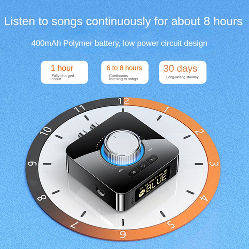 1 Bộ Chuyển Đổi Bluetooth 5.0 2 Trong 1 Màn Hình LED Thông Minh Nhận Tín Hiệu Âm Thanh AUX